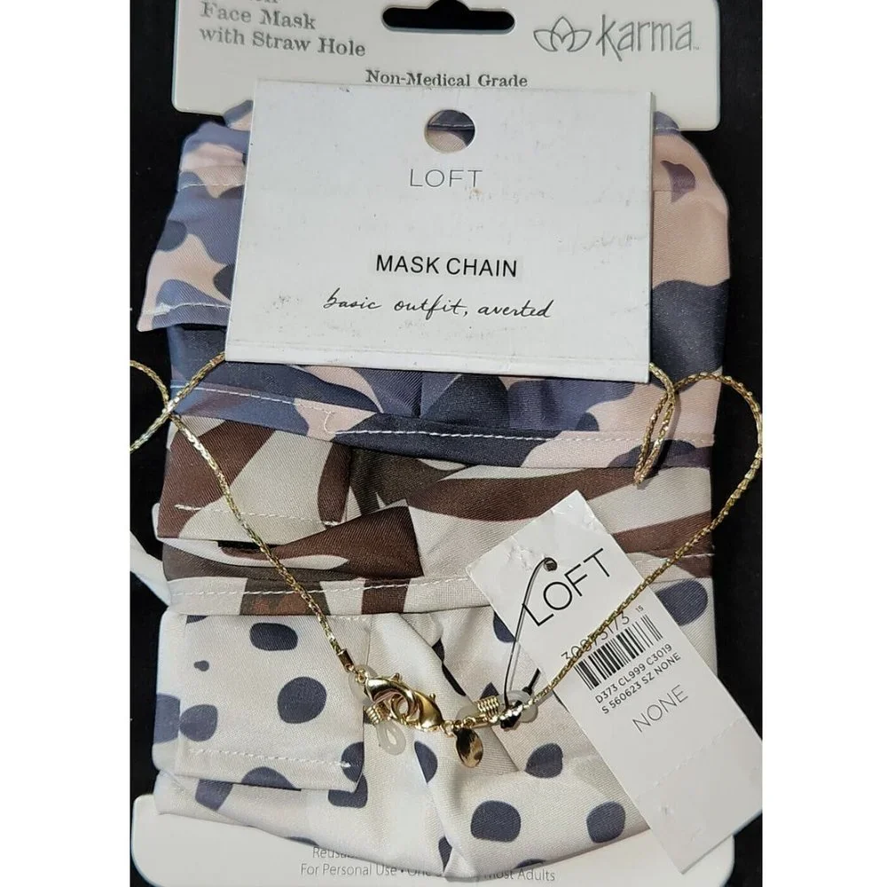 Loft Mask Chain And Set Of 3 Karma Straw Hole Masks